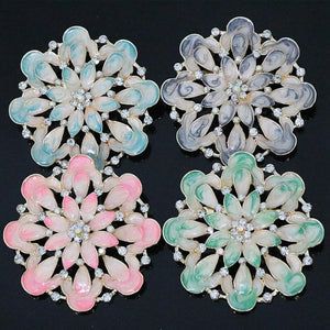 Large Flower Pins Women Brooches Party Gold-color Jewelry