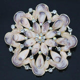 Large Flower Pins Women Brooches Party Gold-color Jewelry
