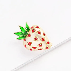 Strawberry Enamel Brooch Fun Fruit Clothing Accessory
