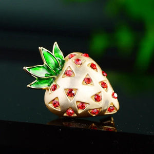 Strawberry Enamel Brooch Fun Fruit Clothing Accessory