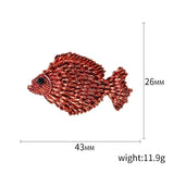 Goldfish Rhinestone Animal Brooch Pin