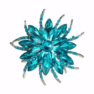Vintage Rhinestone Flower Brooch Pin for Women