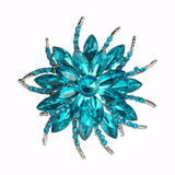 Vintage Rhinestone Flower Brooch Pin for Women