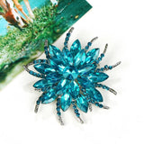 Vintage Rhinestone Flower Brooch Pin for Women