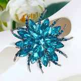 Vintage Rhinestone Flower Brooch Pin for Women