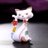 Colorful Cat Brooch Jewelry - Animal Hijab Pin Coat Collar Scarf Pins