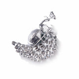Vintage Peacock Alloy Brooch Royal Crystal Brooches Pins Fully Rhinestone Clasp