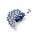 Vintage Peacock Alloy Brooch Royal Crystal Brooches Pins Fully Rhinestone Clasp