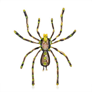 Enamel Poisonous Spider Brooch Pin for Women and Men Jewelry