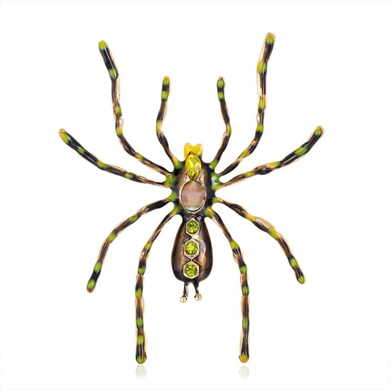 Enamel Poisonous Spider Brooch Pin for Women and Men Jewelry