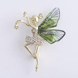 Flower Fairy Brooch Acrylic Wing Pin Temperament Coat Suit Jewelry Accessory