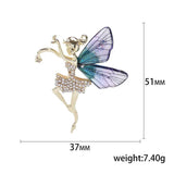 Flower Fairy Brooch Acrylic Wing Pin Temperament Coat Suit Jewelry Accessory