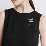 Flower Fairy Brooch Acrylic Wing Pin Temperament Coat Suit Jewelry Accessory