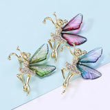 Flower Fairy Brooch Acrylic Wing Pin Temperament Coat Suit Jewelry Accessory