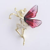 Flower Fairy Brooch Acrylic Wing Pin Temperament Coat Suit Jewelry Accessory