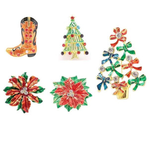 Christmas Tree Rhinestone Crystal Brooch Women Pins Gift Sweater Dress Jewelry