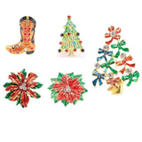 Christmas Tree Rhinestone Crystal Brooch Women Pins Gift Sweater Dress Jewelry
