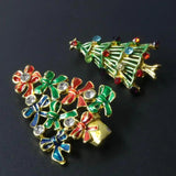 Christmas Tree Rhinestone Crystal Brooch Women Pins Gift Sweater Dress Jewelry