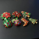 Christmas Tree Rhinestone Crystal Brooch Women Pins Gift Sweater Dress Jewelry