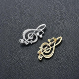 Music Note Crystal Brooches Pins CZ Pearl Brooch Graduation Gift