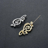 Music Note Crystal Brooches Pins CZ Pearl Brooch Graduation Gift