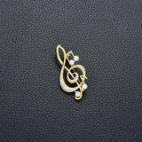 Music Note Crystal Brooches Pins CZ Pearl Brooch Graduation Gift