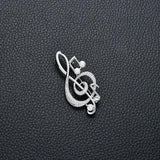 Music Note Crystal Brooches Pins CZ Pearl Brooch Graduation Gift