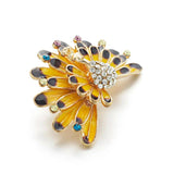 Enamel Peacock Brooch Rhinestone Crystal Jewelry Women Bird Pin