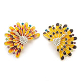Enamel Peacock Brooch Rhinestone Crystal Jewelry Women Bird Pin