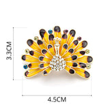 Enamel Peacock Brooch Rhinestone Crystal Jewelry Women Bird Pin