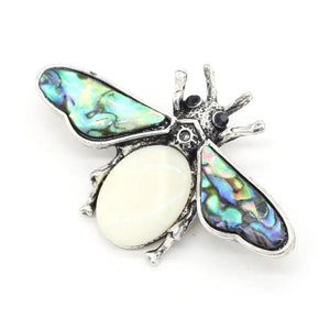 Natural Stone Bee Shape Brooch Pins for Women