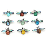 Natural Stone Bee Shape Brooch Pins for Women