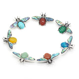 Natural Stone Bee Shape Brooch Pins for Women