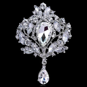 Multicolor Crystal Water Drop Brooch for Wedding Party Dress