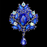 Multicolor Crystal Water Drop Brooch for Wedding Party Dress