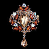 Multicolor Crystal Water Drop Brooch for Wedding Party Dress