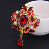 Multicolor Crystal Water Drop Brooch for Wedding Party Dress