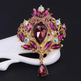 Multicolor Crystal Water Drop Brooch for Wedding Party Dress