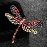 Enamel Dragonfly Brooch Rhinestone Crystal Pin Bouquet Hats Accessory