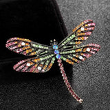 Enamel Dragonfly Brooch Rhinestone Crystal Pin Bouquet Hats Accessory
