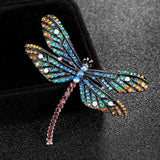 Enamel Dragonfly Brooch Rhinestone Crystal Pin Bouquet Hats Accessory
