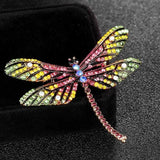 Enamel Dragonfly Brooch Rhinestone Crystal Pin Bouquet Hats Accessory