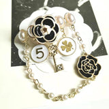 Camellia Tassel DIY Brooches Flower Pins for Coat Pearl Scarf Pins