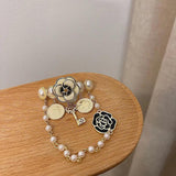 Camellia Tassel DIY Brooches Flower Pins for Coat Pearl Scarf Pins