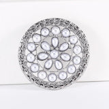 Vintage Pearl Disc Brooch Accessories Collar Pin Pendant Dual Purpose