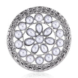 Vintage Pearl Disc Brooch Accessories Collar Pin Pendant Dual Purpose