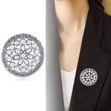 Vintage Pearl Disc Brooch Accessories Collar Pin Pendant Dual Purpose
