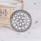 Vintage Pearl Disc Brooch Accessories Collar Pin Pendant Dual Purpose