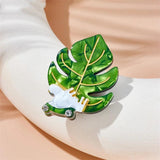 Acrylic Green Leaves Brooches Unisex Kids Cartoon Pins Badges