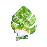 Acrylic Green Leaves Brooches Unisex Kids Cartoon Pins Badges